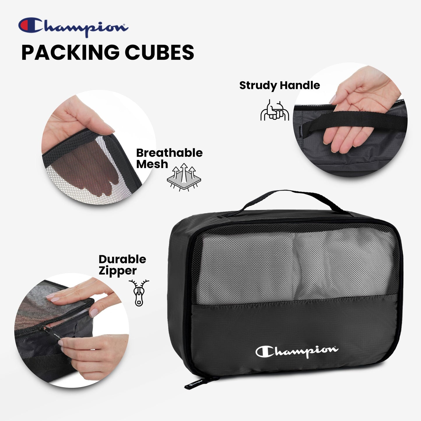 Champion Packing Cubes for Travel - 6 Piece Organizer Set, Carry-On Ready