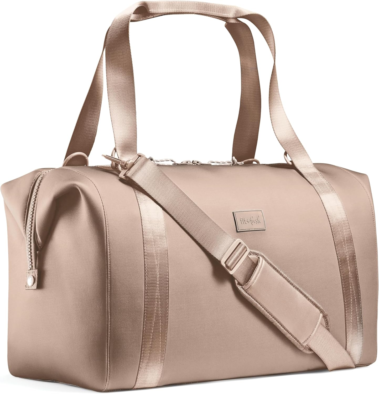 Fit & Fresh Premium Neoprene Weekender Bag With Trolley Sleeve - Large Overnight, Carry-on, Duffel, Gym, and Hospital Bag for Labor & Delivery