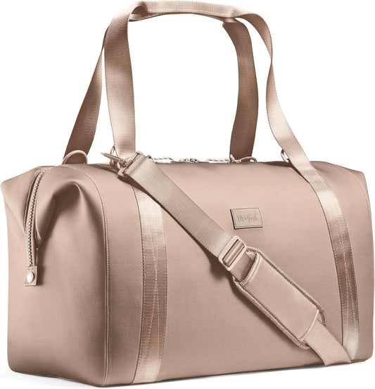 Fit & Fresh Premium Neoprene Weekender Bag With Trolley Sleeve - Large Overnight, Carry-on, Duffel, Gym, and Hospital Bag for Labor & Delivery