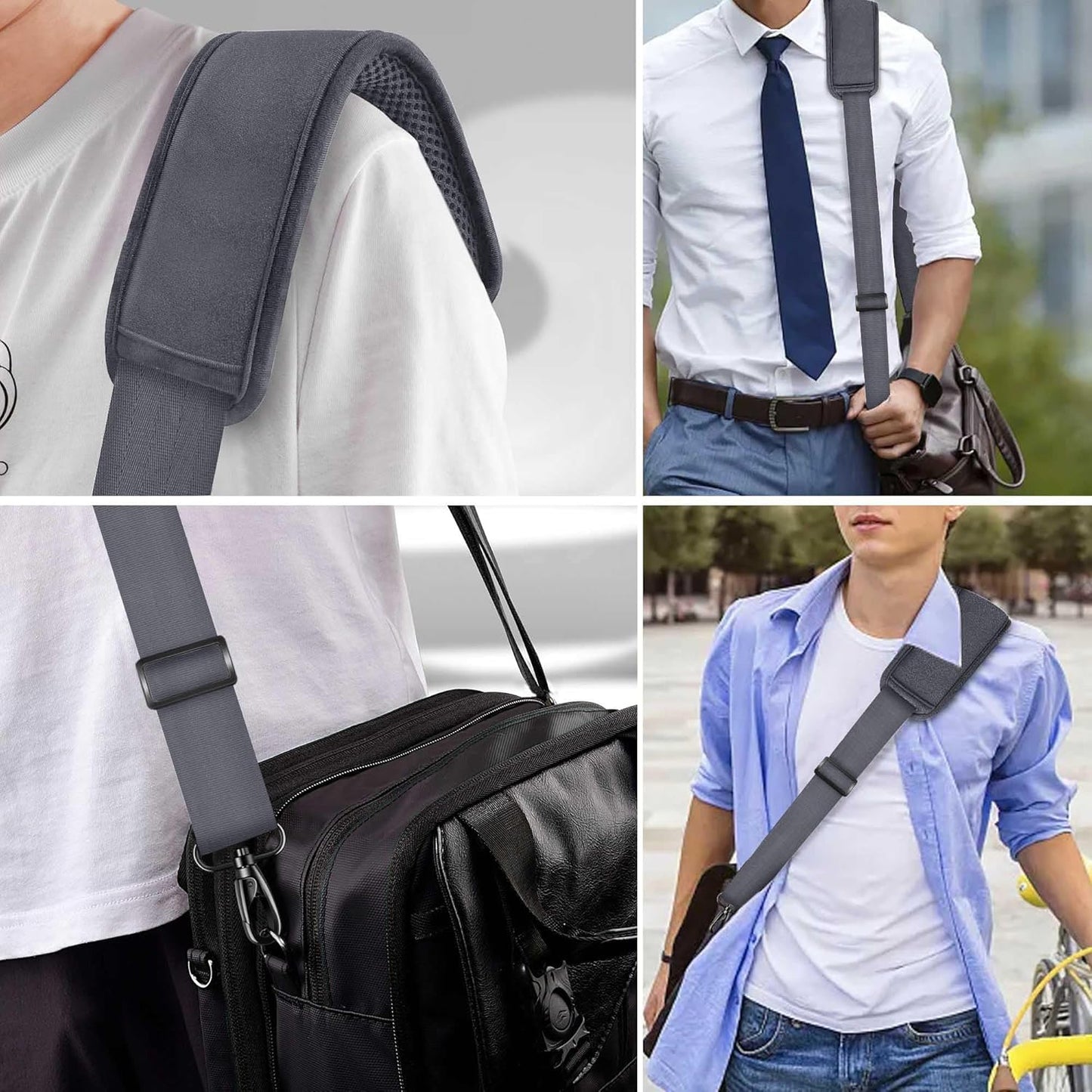 60 Inch Shoulder Strap, Ultra-Thick and Padded with Metal Swivel Hooks for Laptop Messenger and Crossbody Canvas Bags