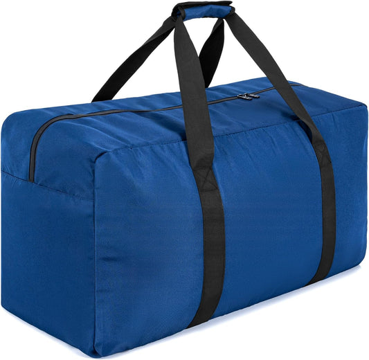 Large Travel Duffle Bag, 102L Gear Bag for Men and Women, Storage Bag Ideal for Overnight Camping and Weekend Getaways, Dark Blue
