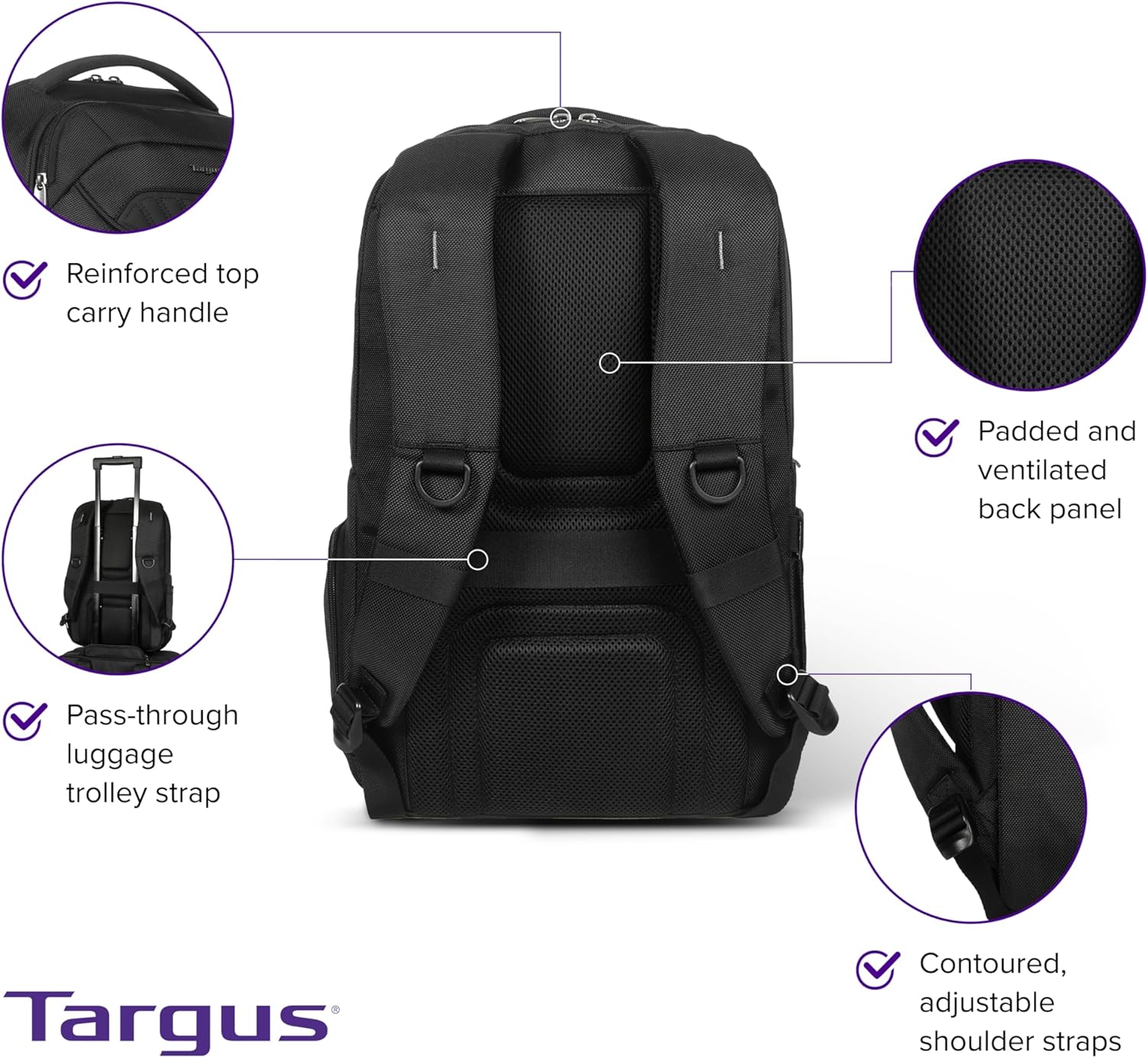 Targus Legend IQ Laptop Backpack Travel Backpack for Laptops up to 16-Inches Backpack for Men and