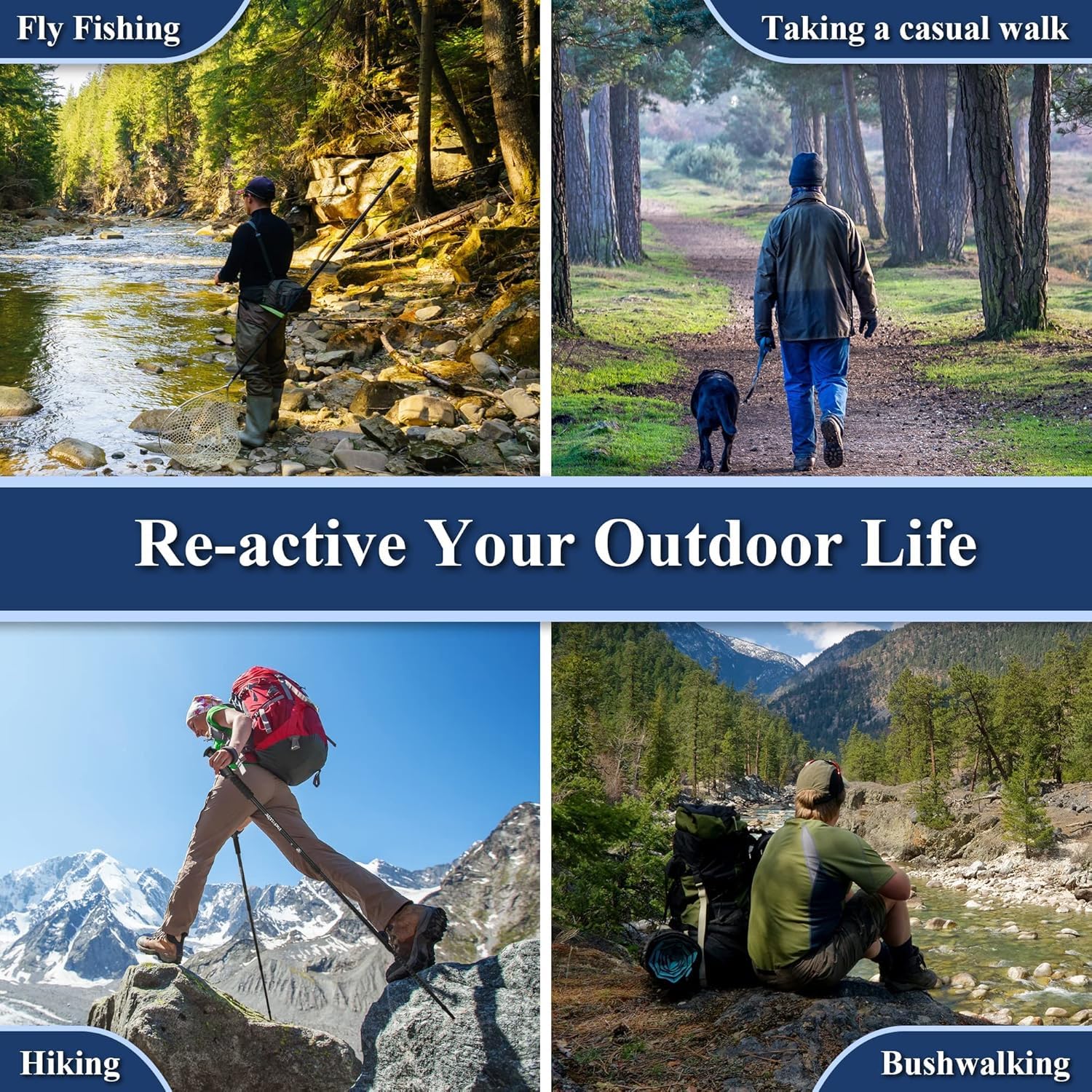 Telescopic Trekking Poles for Hiking, Anti-Shock Nordic Walking Sticks