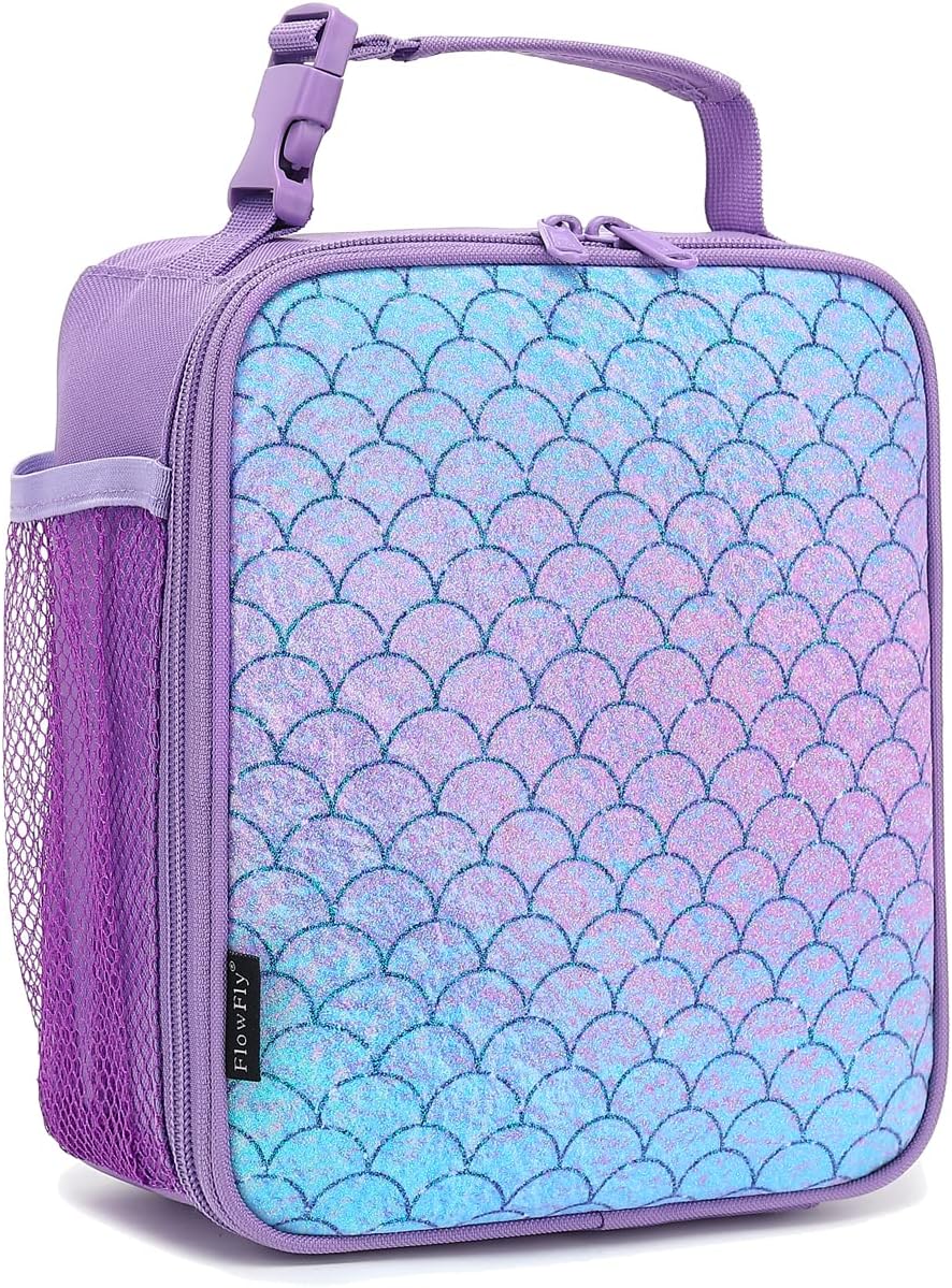 FlowFly Kids Lunch box Insulated Soft Bag Mini Cooler Back to School Thermal Meal Tote Kit for