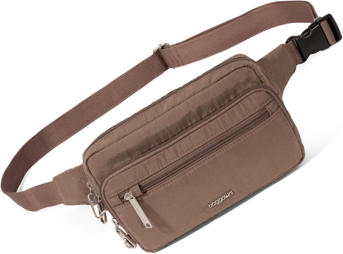 Baggallini Securtex Anti-Theft Belt Fanny Pack for Women RFID Wallet Locking Zipper-Travel Bag Crossbody Purse