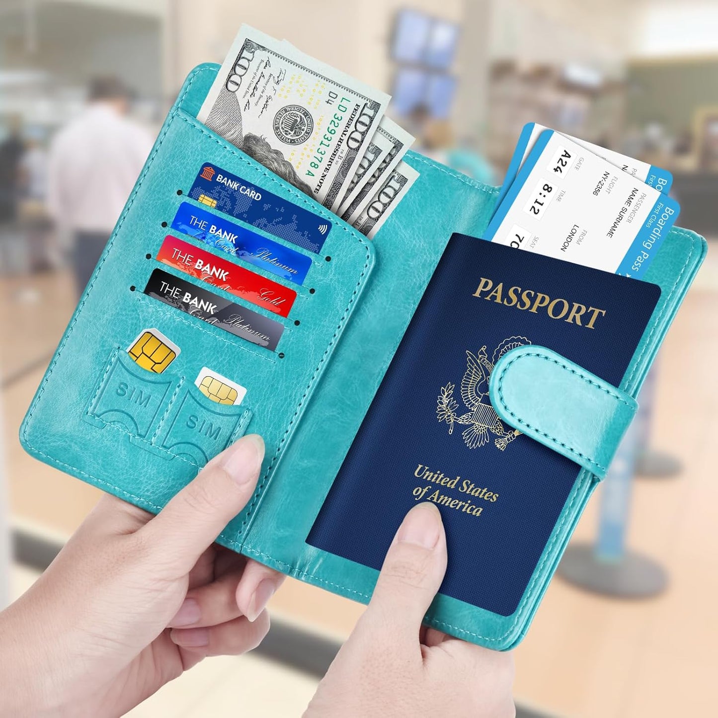 Herain Passport Holder for Travel Cruise Essentials, Passport Cover Wallet Case Women Men Family, RFID Passports Book Holders Travels Gifts Must Haves Accessories