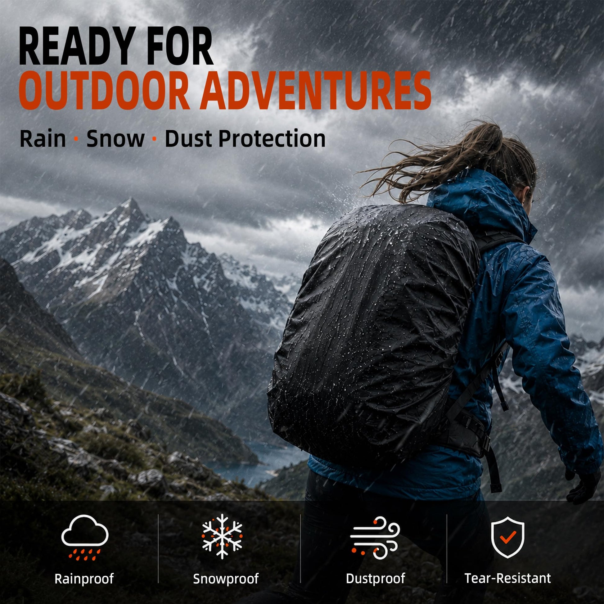 Frelaxy Waterproof Backpack Rain Cover, Pack Covers for Hiking, Travel