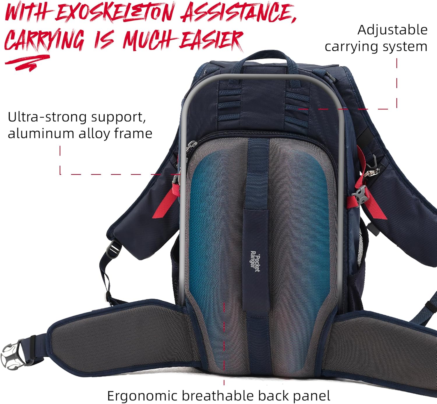 VSGO Pocket Ranger Expandable 35L-43L Photography & Outdoor Backpack – 35L Lightweight Waterproof