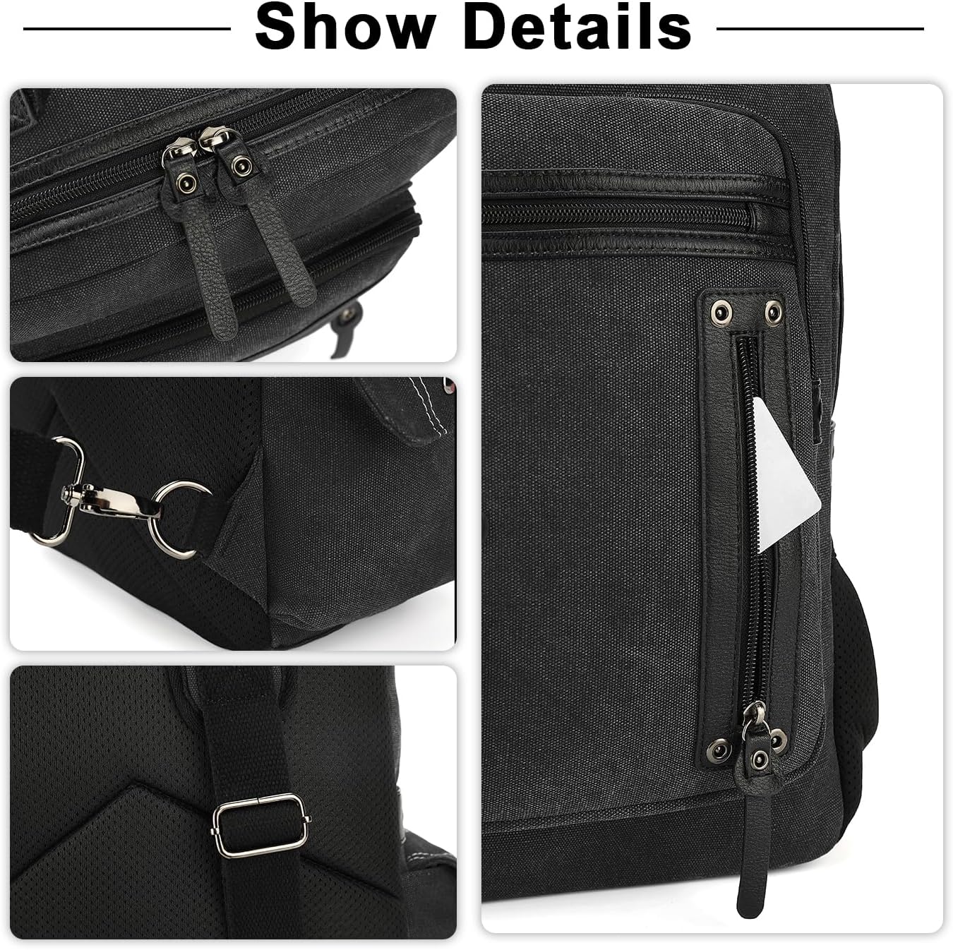 Vintage Messenger Bag, Canvas Backpack for Travel, Men's Shoulder Bag, Dual-use Bag for Hand Carry and Crossbody Carry