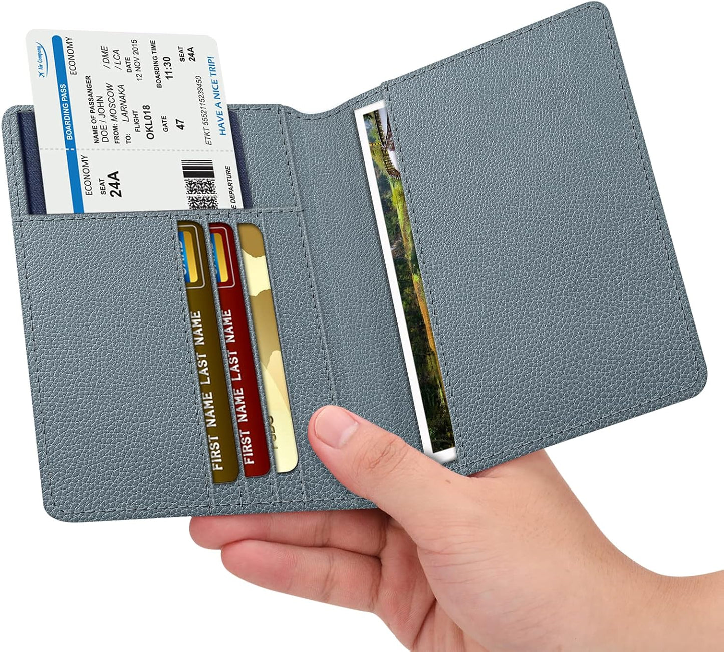 FINTIE Passport Holder, Slim Travel Wallet RFID Blocking Card Case Cover Passport Cover Protector Essentials with Credit Card Slots for Women/Men