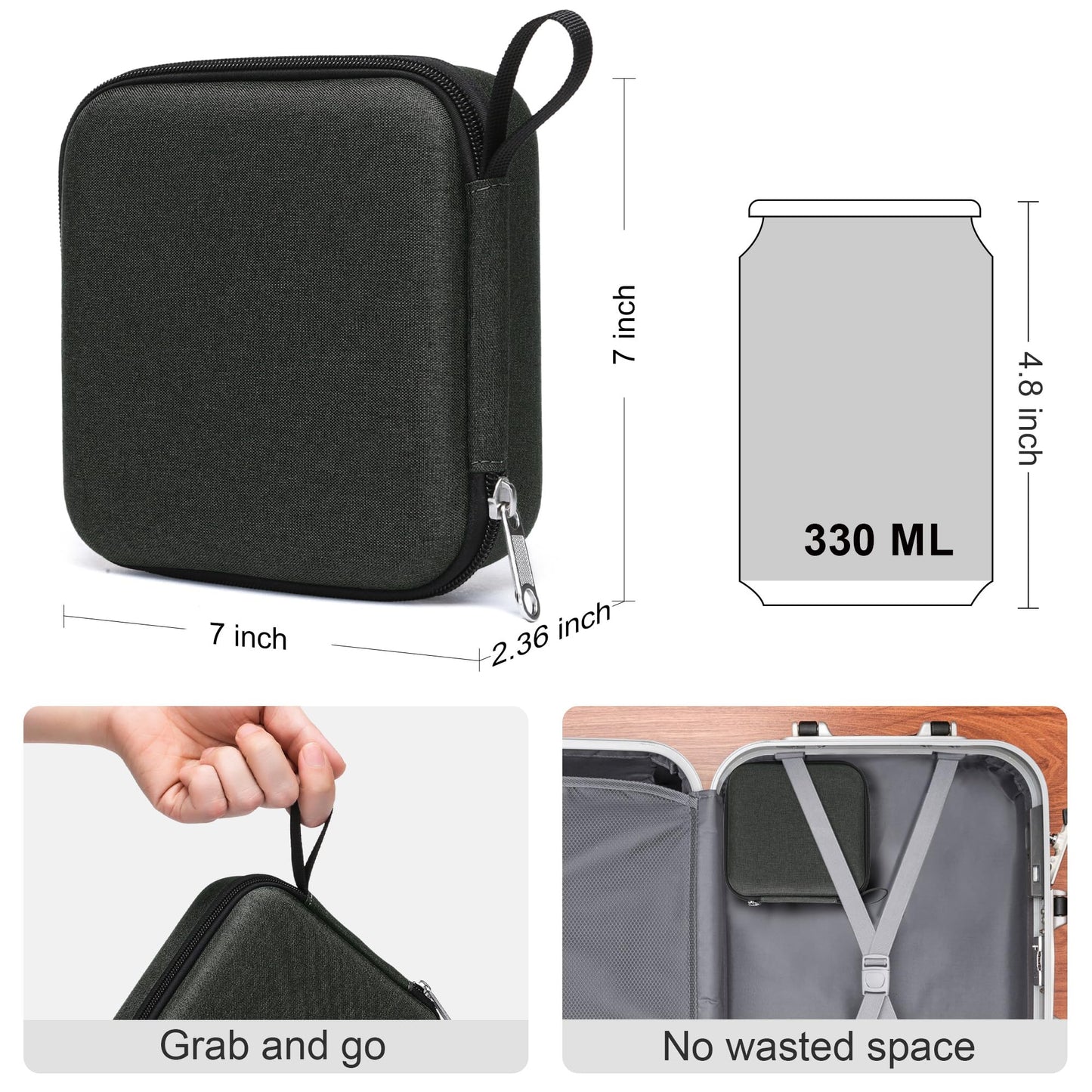 Bukere Travel Sunglasses Organizer Case Adjustable Slot For Multiple Eyeglasses Hard-shell Portable