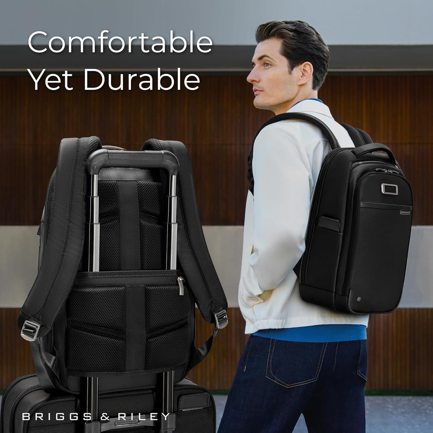 Briggs & Riley Slim Backpack for Women & Men - Laptop Backpack, For Work & Travel, Carry On Size