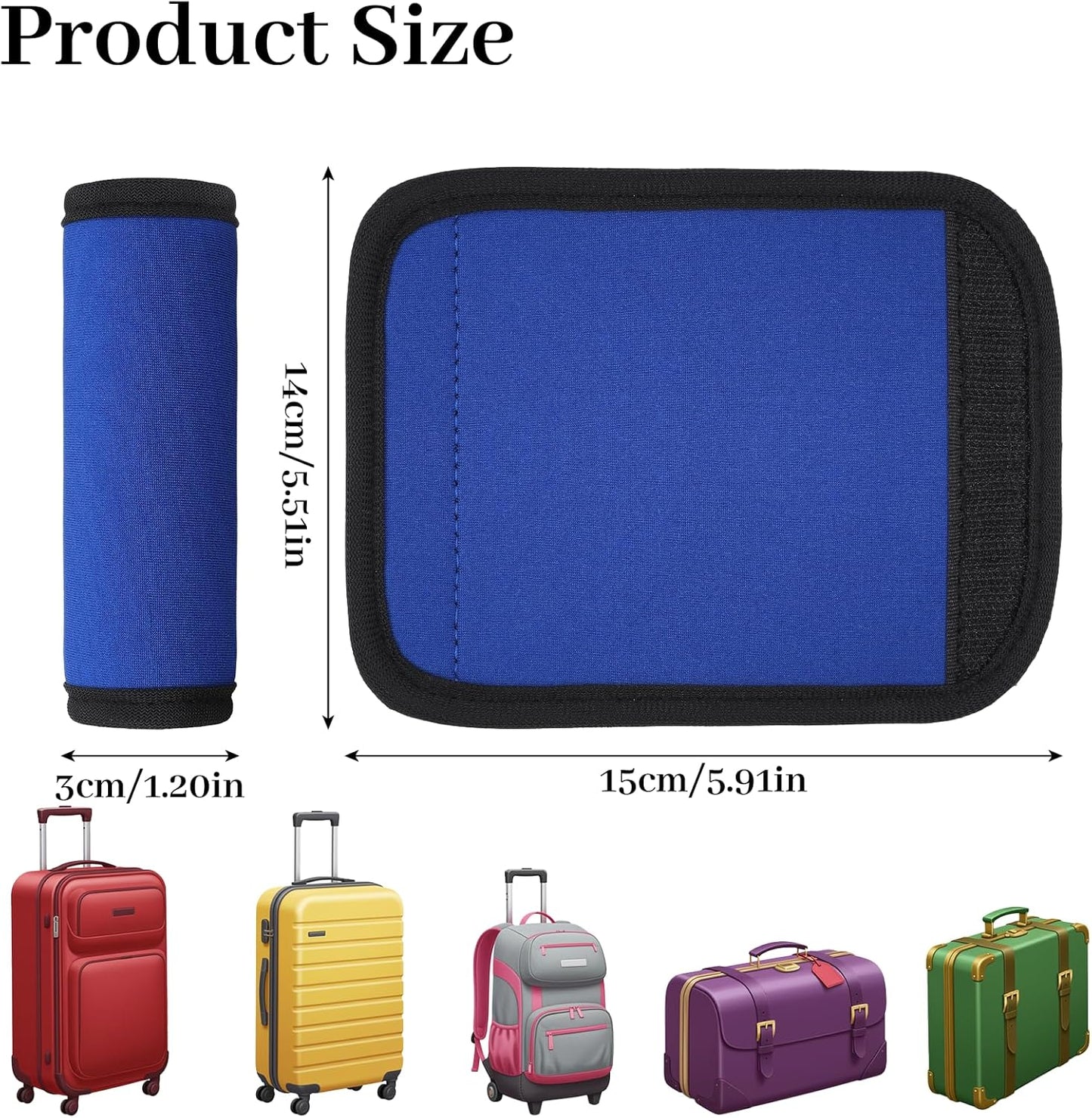 Luggage Handle Wrap, 6 Pack Neoprene Luggage Handle Wraps for Suitcase Backpacks Covers Handles Wraps Bright Suitcase Identifiers Tags for Cruise Travel Accessories (6 Colors)