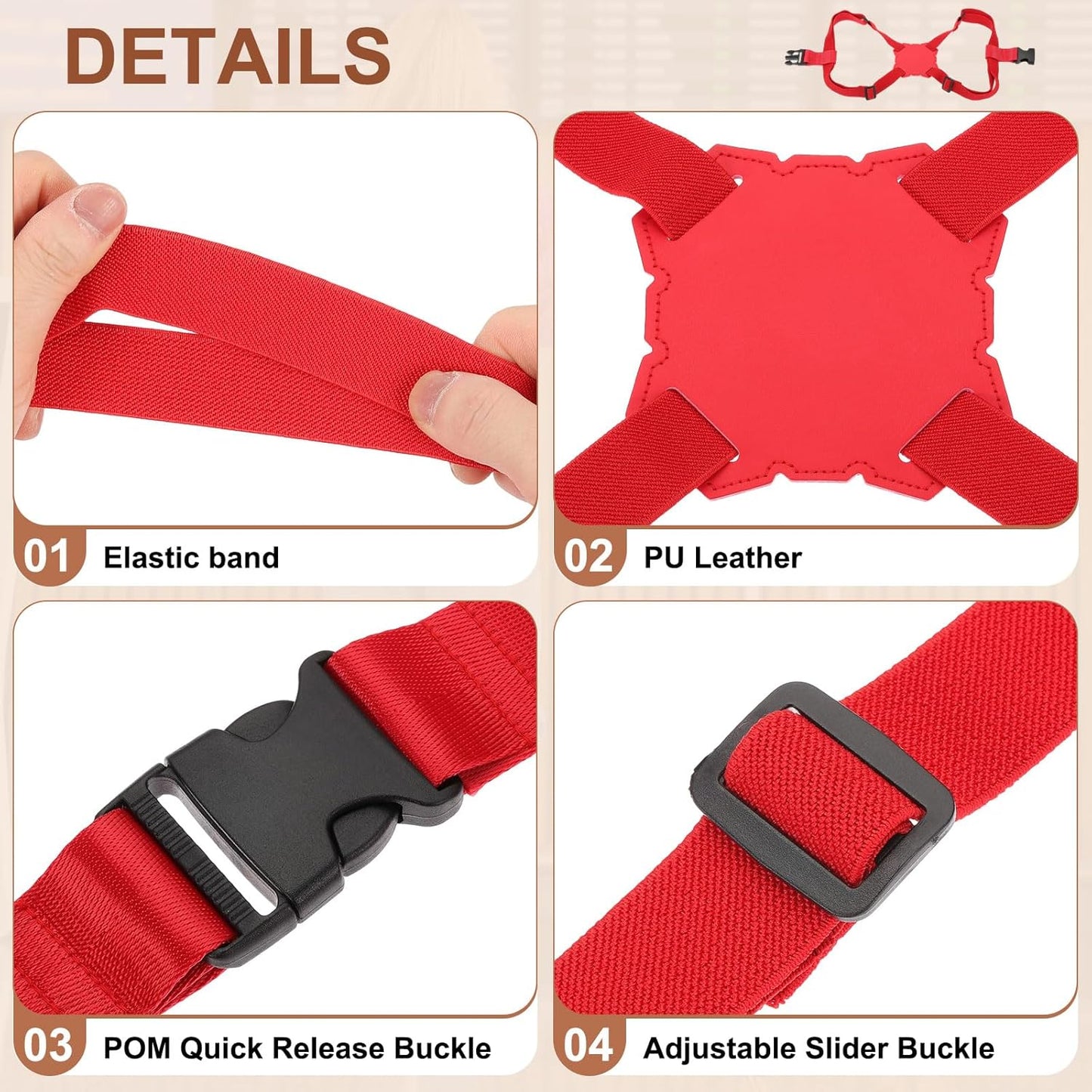 MECCANIXITY Luggage Strap Bag Bungee Elastic Suitcase Adjustable Belt for Suitcases Add A Bag Easy to Travel, Red