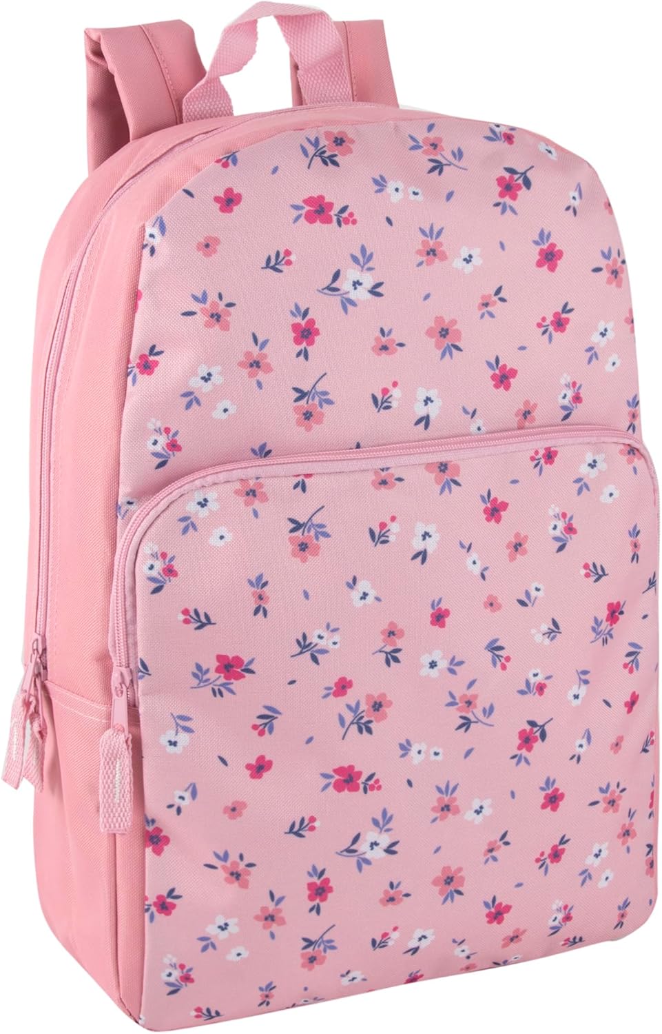 Fun School Backpack for Elementary Middle School Girls and Boys | 17 Inch Printed Backpacks for School Kids, Travel (Pretty Pink Flowers)