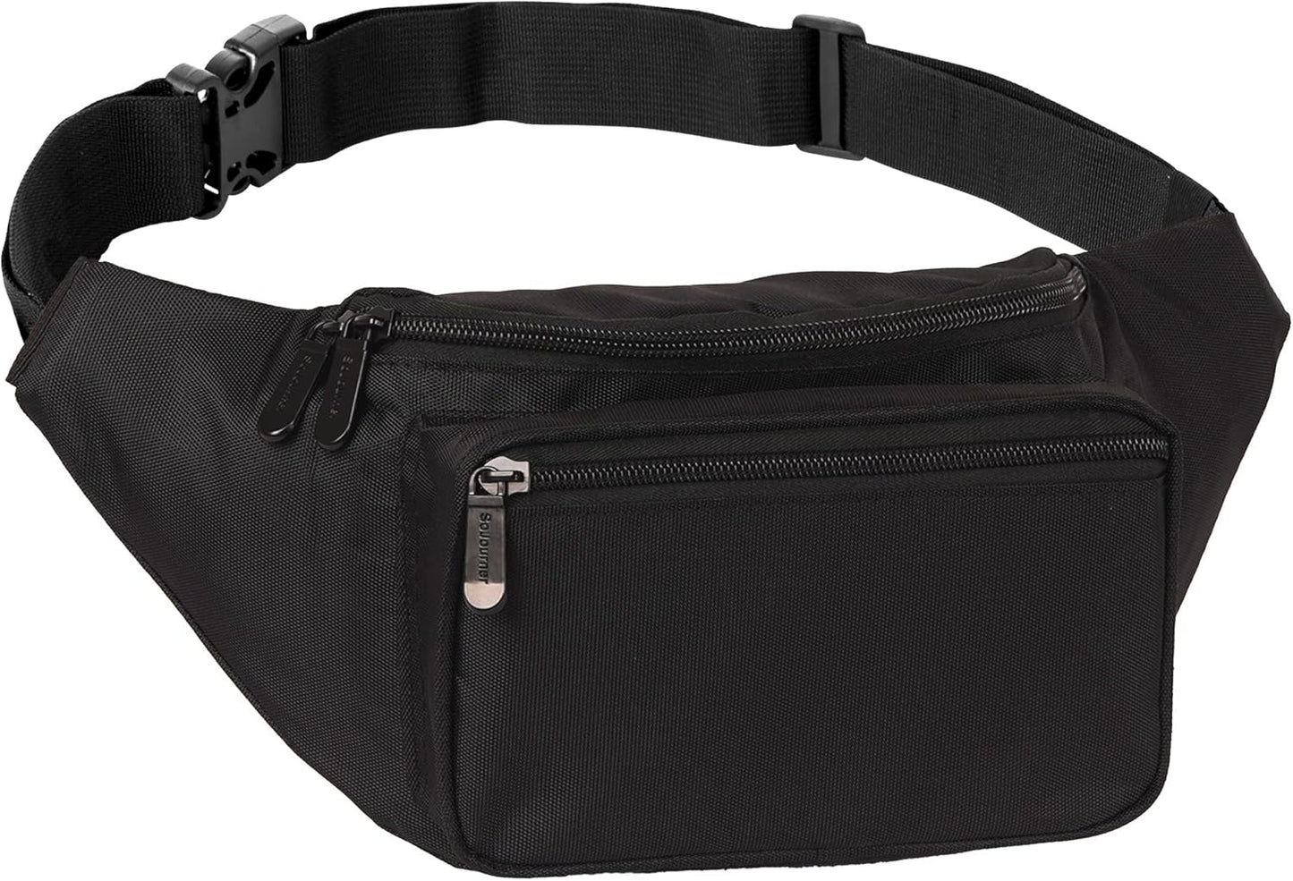 Black Fanny Pack Belt Bag I Mens Fanny Packs for Women Fashionable - Crossbody Bag Bum bag Waist Bag Waist Pack - Hands Free for Hiking, Halloween, Running, Travel, Waterproof and more