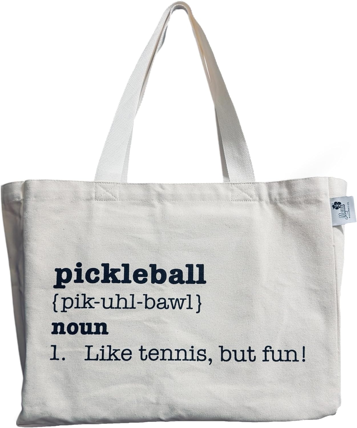 Large Canvas Pickleball Tote - Sustainable, Funny & Cute Grocery Bag