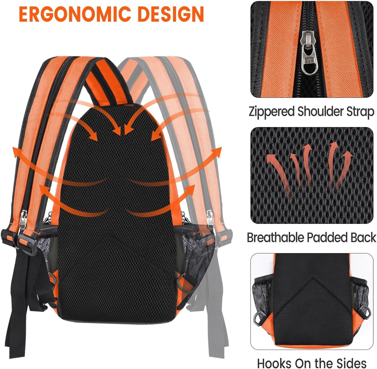 Crossbody Sling Backpack Men and Women Sling Bag Shoulder Backpack Travel Hiking Chest Bag Daypack (Orange)