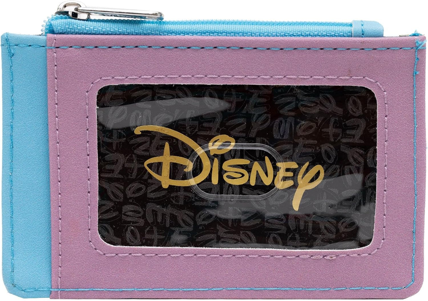 Buckle-Down Disney Wallet, Wallet ID/Card Holder, Lilo and Stitch Stitch Smiling Face Close Up Baby Blue, Vegan Leather