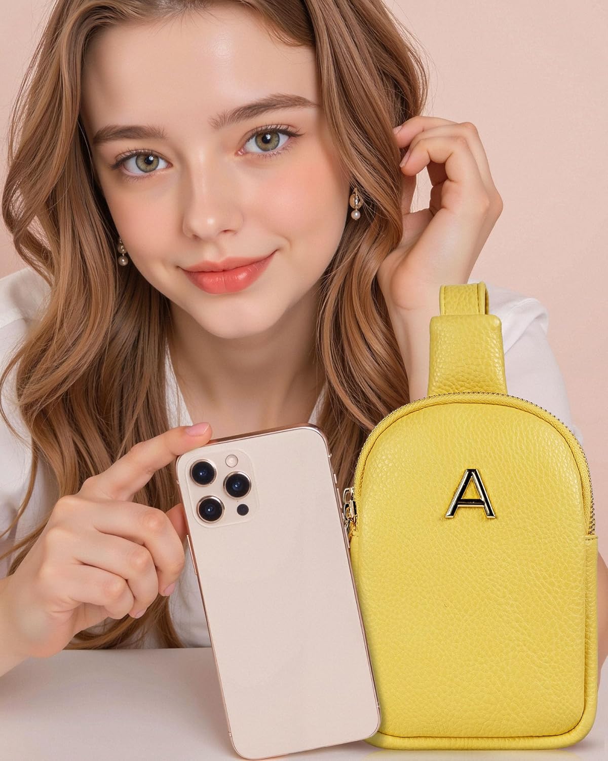 Gifts for 6 7 8 9 10 11 12 13 14 15 16 Year Old Girls, Initial Cross Body Fanny Pack, Cute Sling Purse for Teens, Travel Crossbody Bags for Daughter Granddaughter, Tween Girls Trendy Stuff