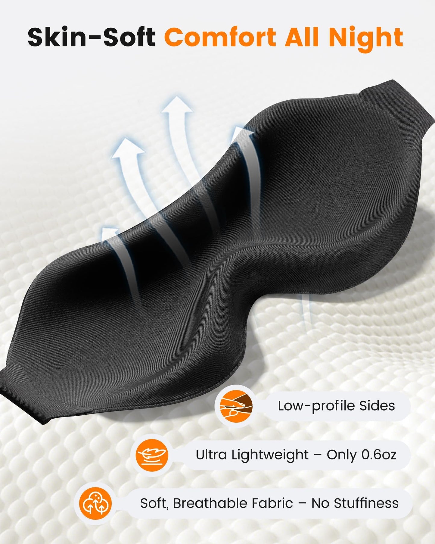 3 Pack Sleep Masks for Side Sleepers, True Blackout 3D Eye Mask for Sleeping, Zero Eye Pressure
