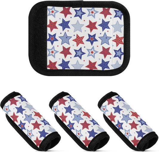 4Pcs Luggage Handle Wrap Suitcase Identifier Handle Covers Tags Soft Travel Bags Luggage Handle Gripper Accessories for Airplane Flying Patriotic 4th July
