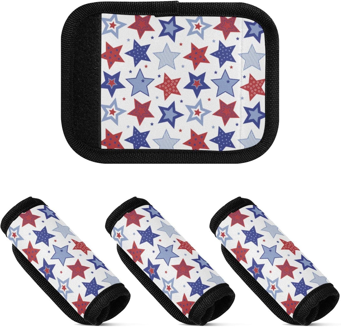 2Pcs Luggage Handle Wrap Suitcase Identifier Handle Covers Tags Soft Travel Bags Luggage Handle Gripper Accessories for Airplane Flying Patriotic 4th July