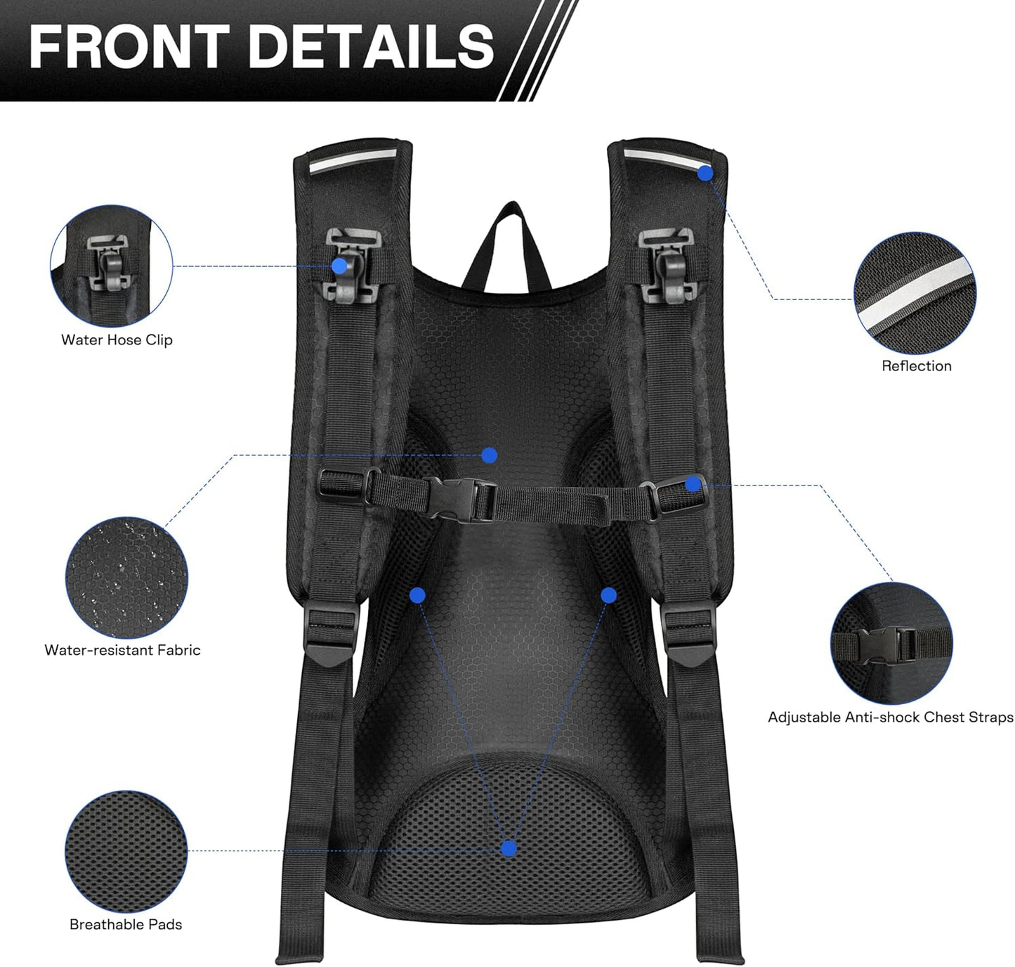 OUTSKIRT Hydration Backpack with 2L Water Bladder, Lightweight and Breathable Running Hydration