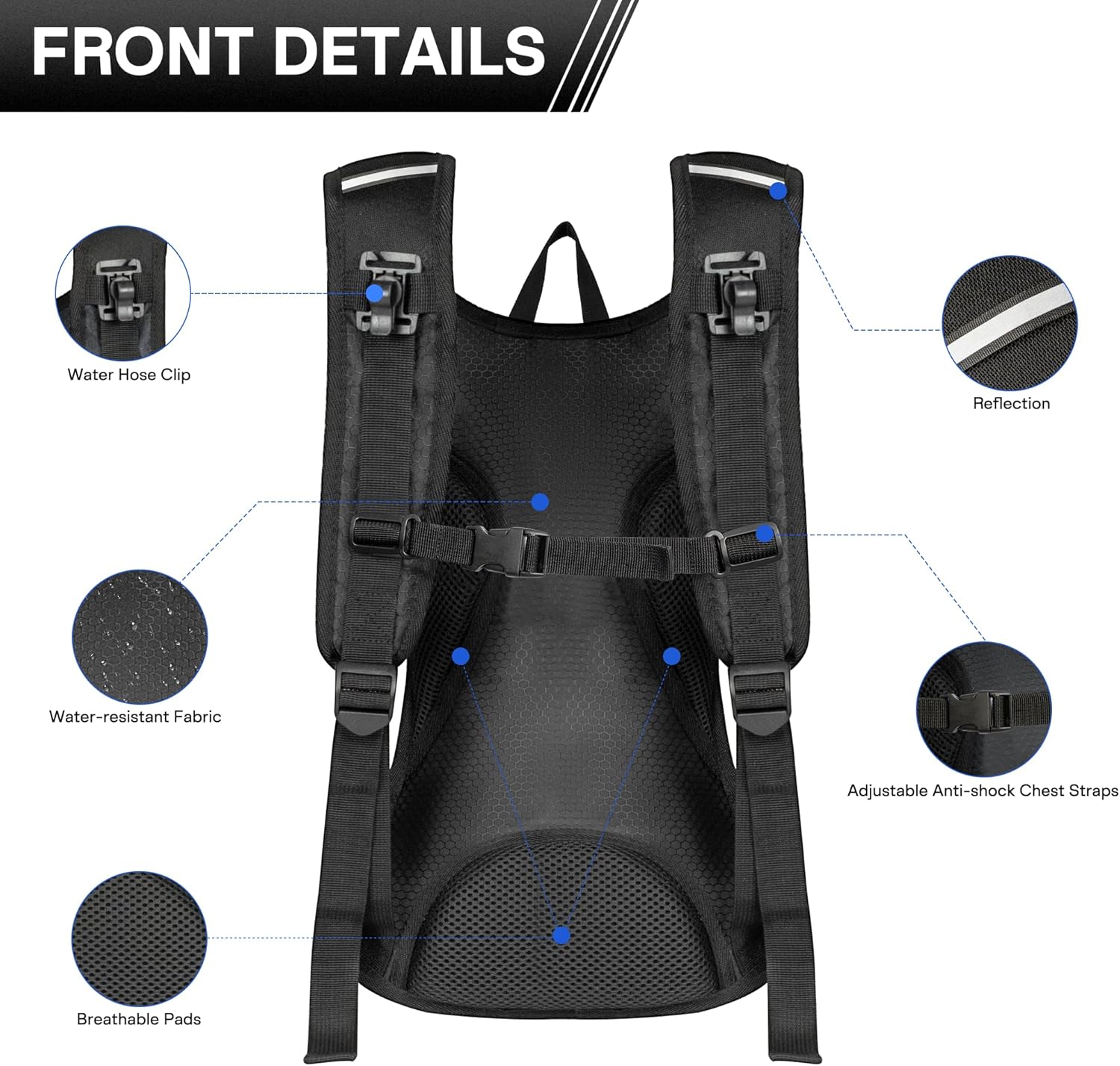 OUTSKIRT Hydration Backpack with 2L Water Bladder, Lightweight and Breathable Running Hydration