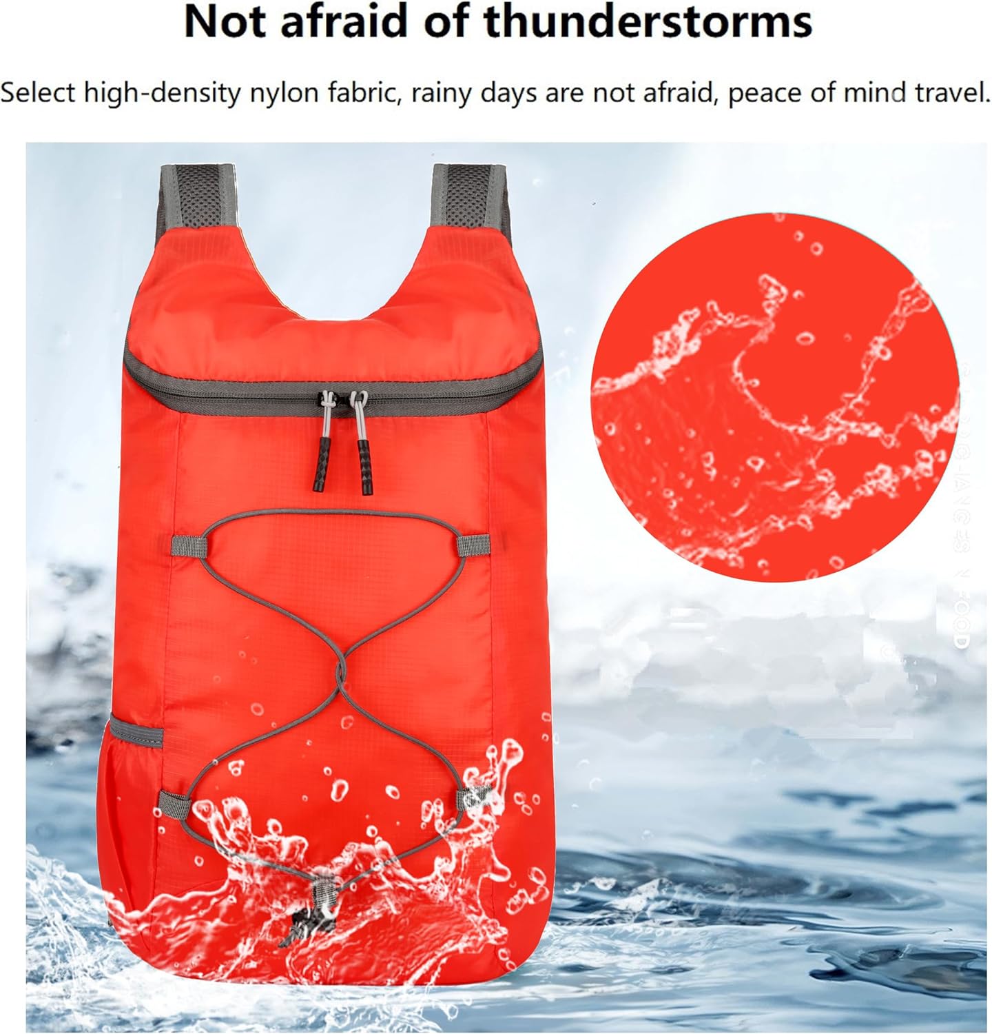 16L Lightweight Foldable Hiking-Backpack Small Packable-Daypack For Travel,Ultralight Water-Resistant Gym Bag Men Women Easy Carry-on (Red)