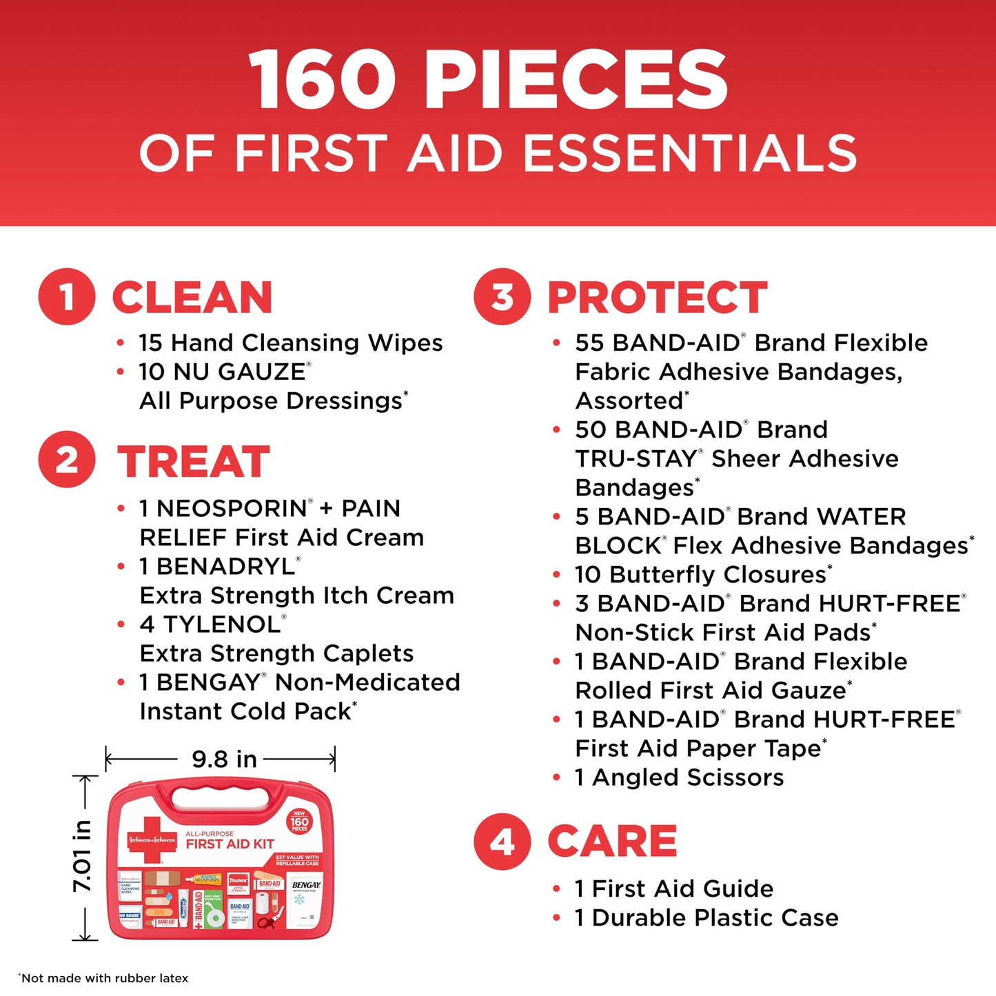 BAND-AID Brand All-Purpose Portable Compact First Aid Kit, 160 Piece