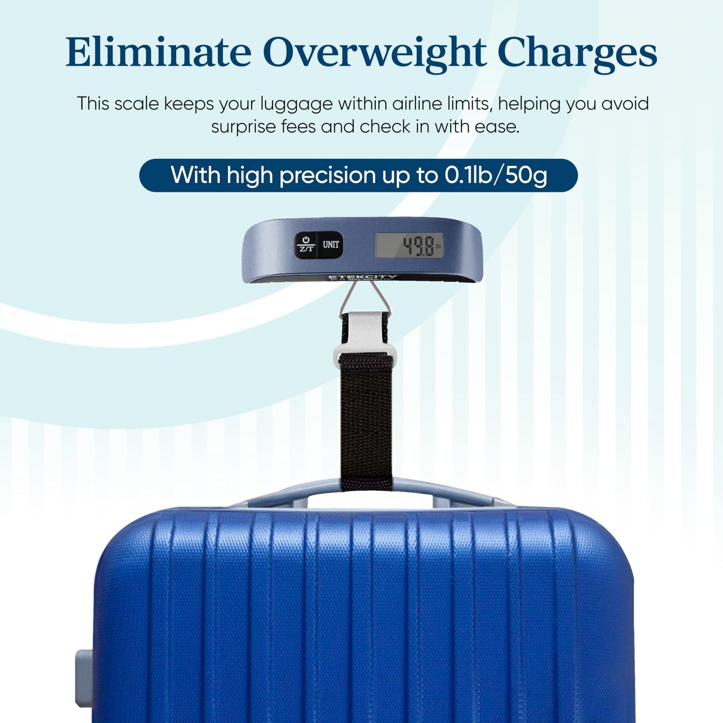 Etekcity Luggage Scale, Digital Suitcase Weight Scale for Travel, 110 lb