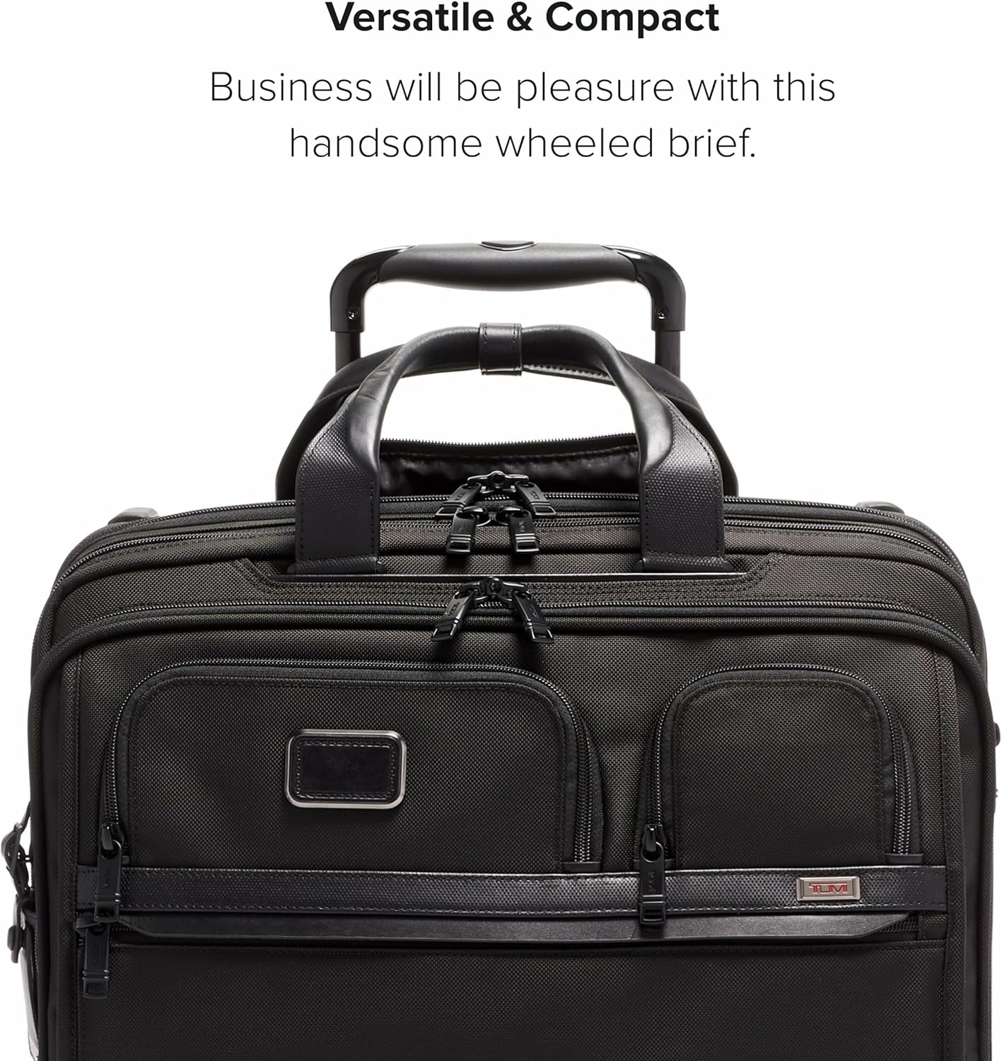 TUMI - Alpha Deluxe 4 Wheeled Laptop Case Brief - Laptop Bag with Wheels - Travel Briefcase with