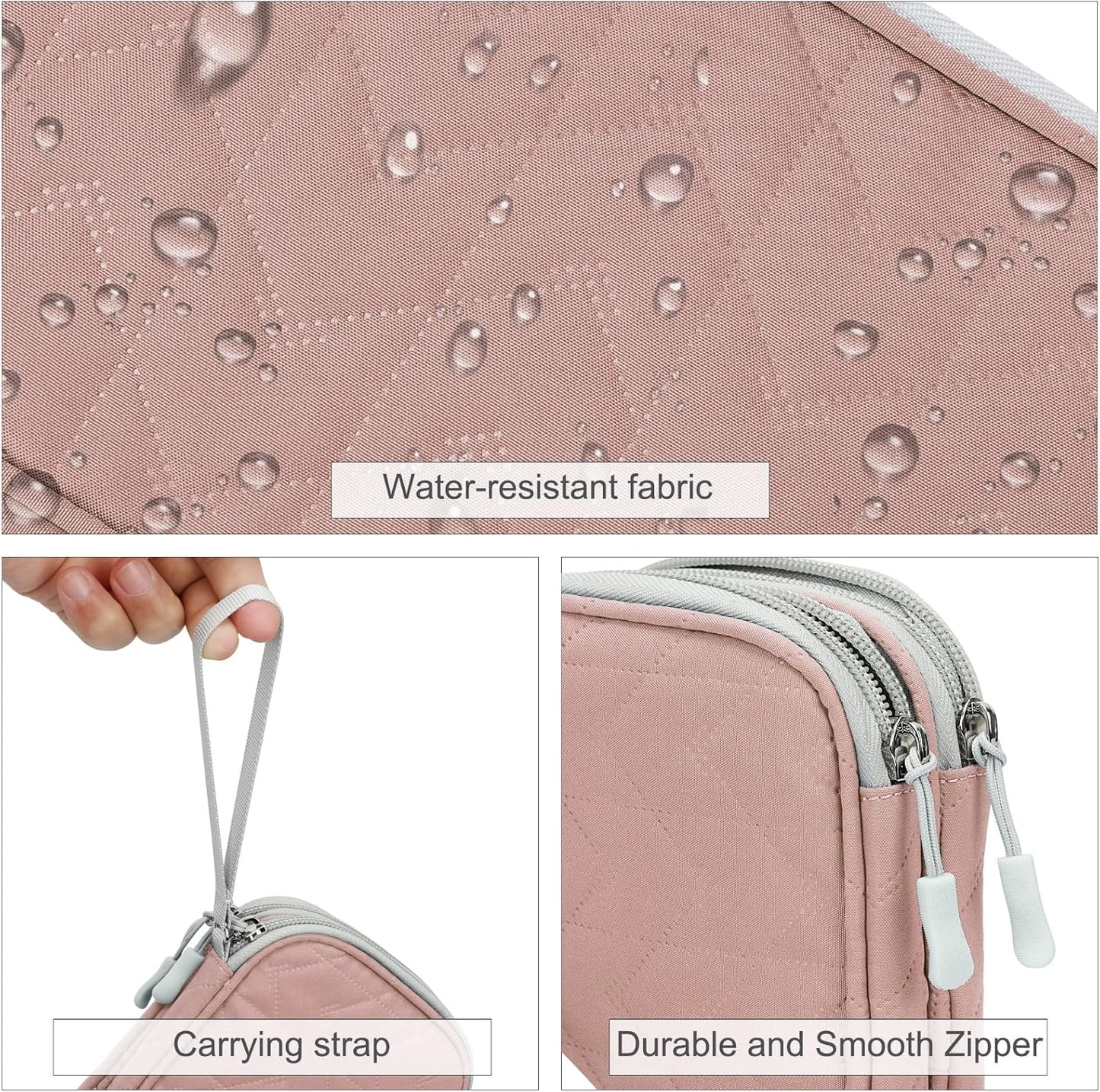 FYY Travel Cable Organizer Bag Pouch Electronic Accessories Carry Case Portable Waterproof Double