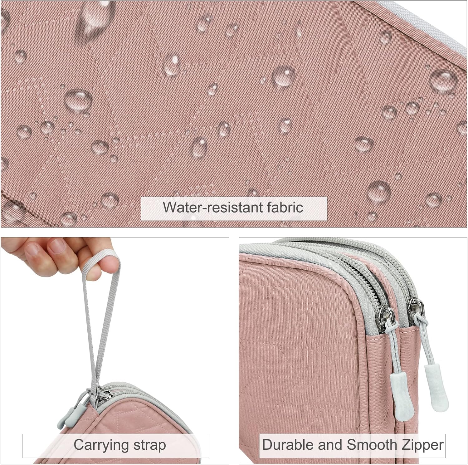 FYY Travel Cable Organizer Bag Pouch Electronic Accessories Carry Case Portable Waterproof Double