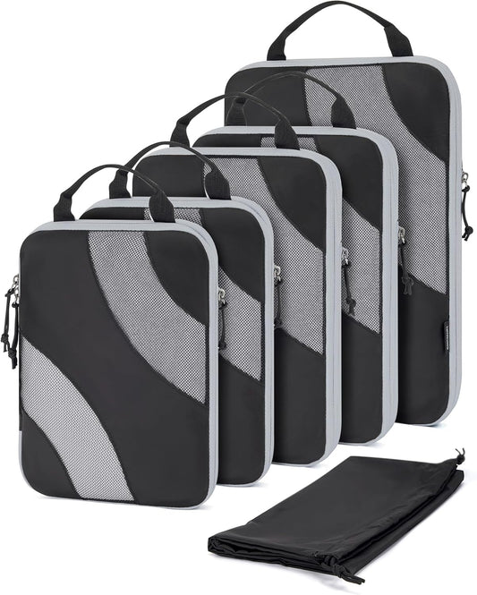 BAGSMART Compression Packing Cubes, 6 Set/4 Set/2 Set Travel Packing Cubes for Carry on Suitcases, Compression Suitcase Organizers Bag Set & Travel Cubes for Luggage, Lightweight Packing Organizers