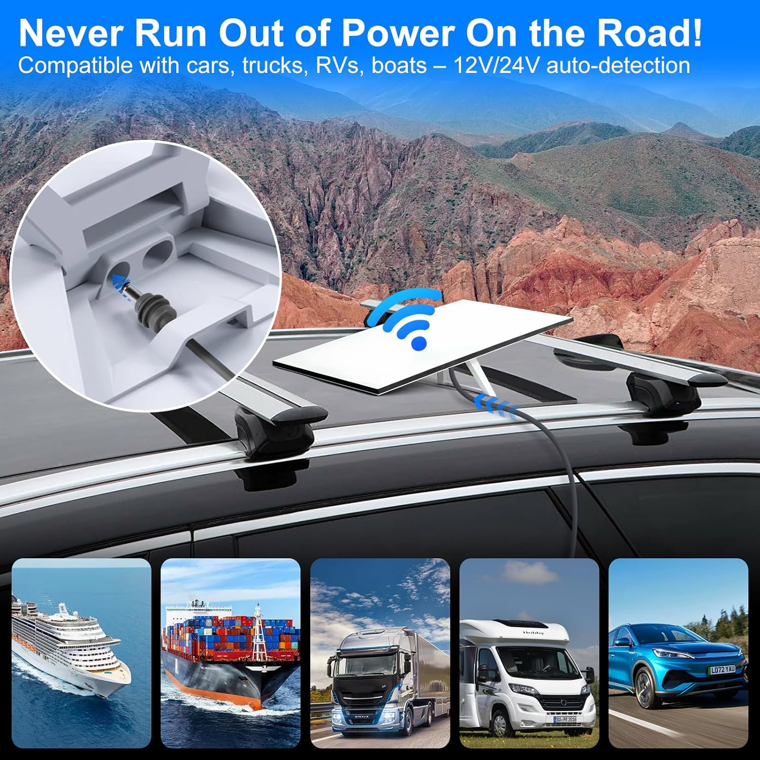 Starlink Mini Car Adapter 10FT 3-in-1 Cable & 12V-24V Adapter with Display | Starlink-Mini 12V