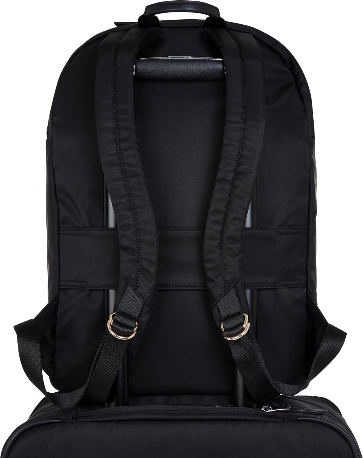KNOMO Beaufort 15.6" Laptop Backpack Work Bag Purse for Women Large Travel Rucksack with Golden Zip, Black