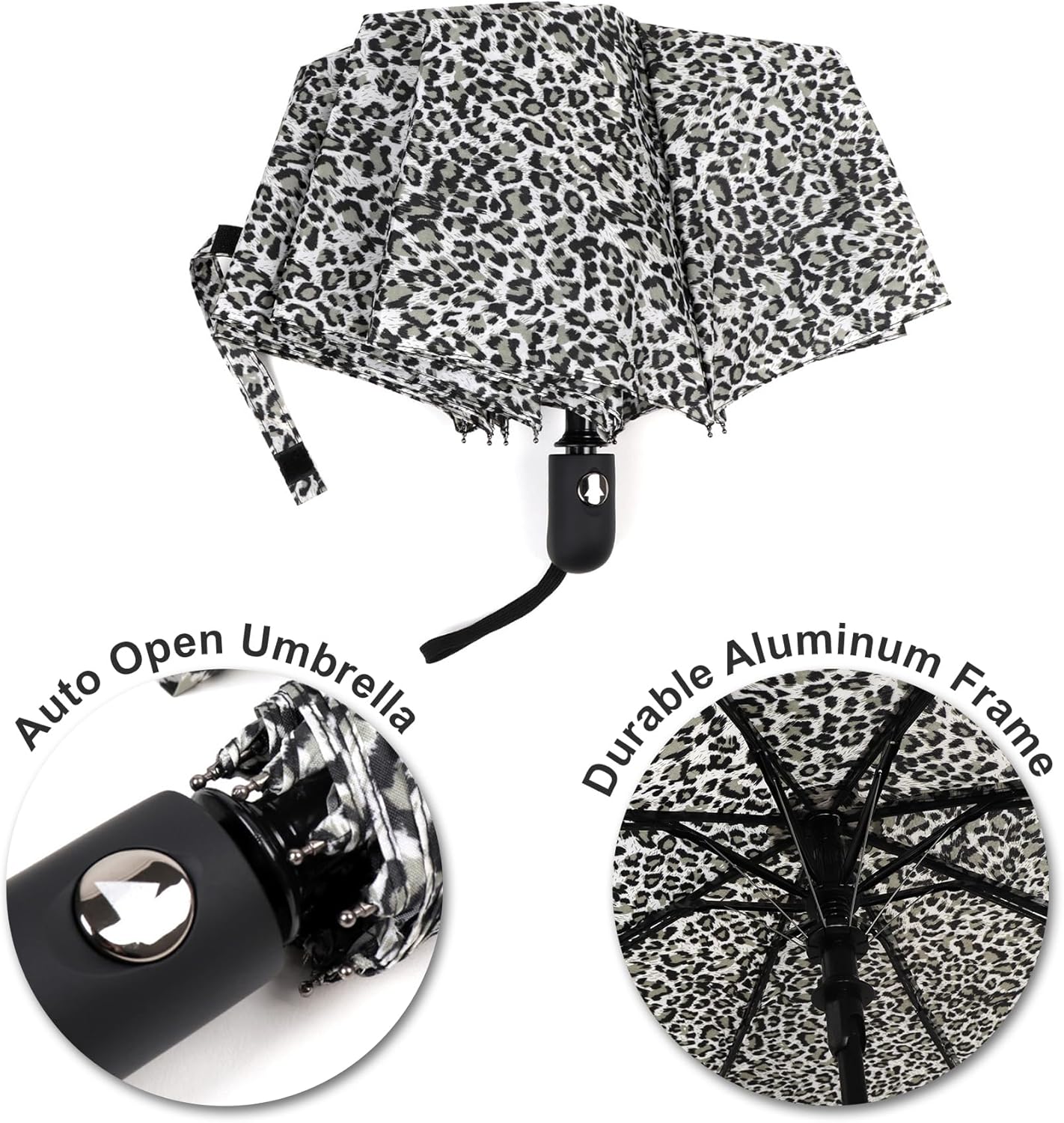 Nollia Windproof Automatic Travel Umbrella, Compact Portable with Reinforced Ribs for Sun & Rain
