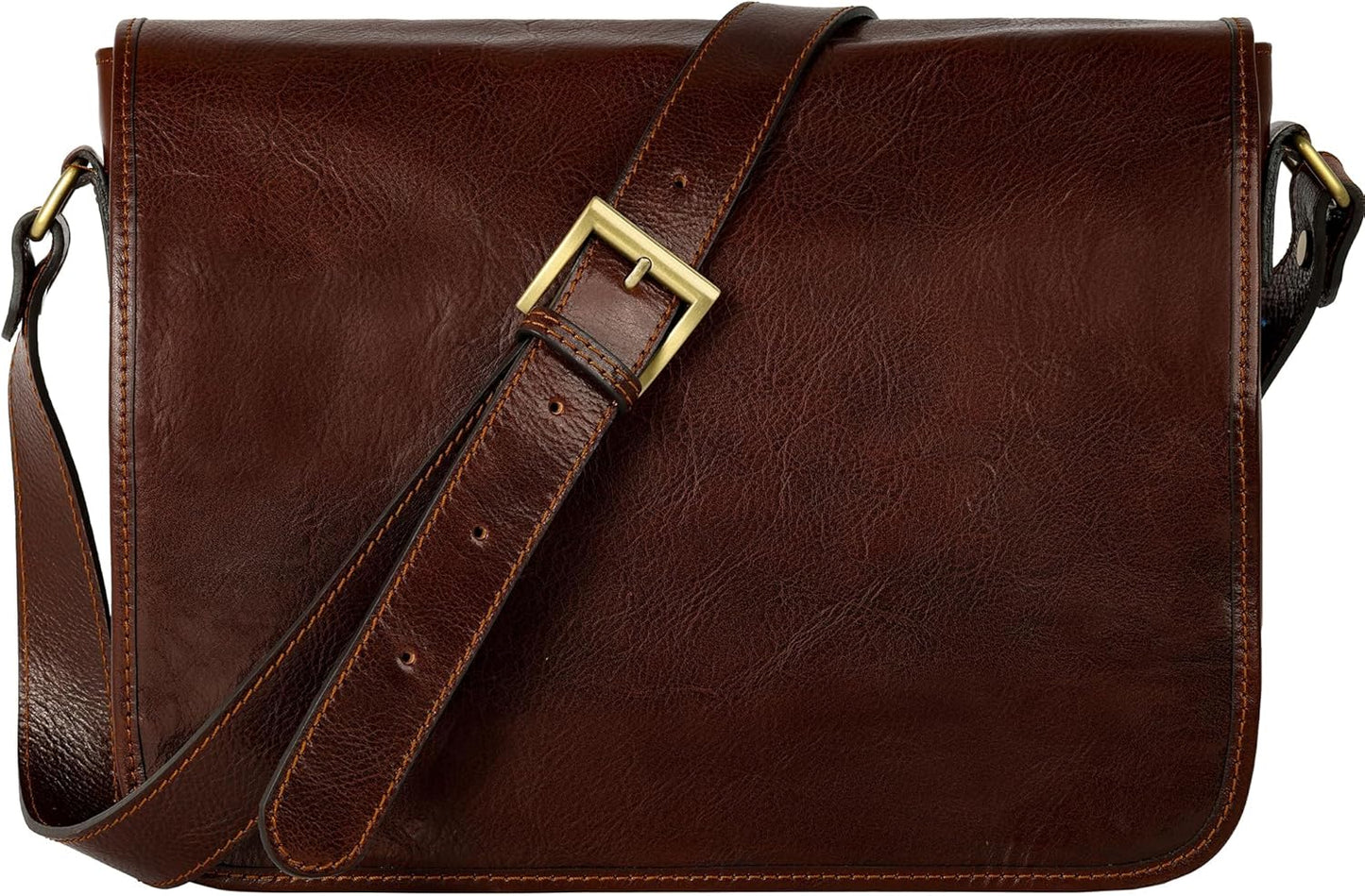 Time Resistance Leather Messenger Bag for Men, Handmade Crossbody Bag, Shoulder Bag Made in Italy