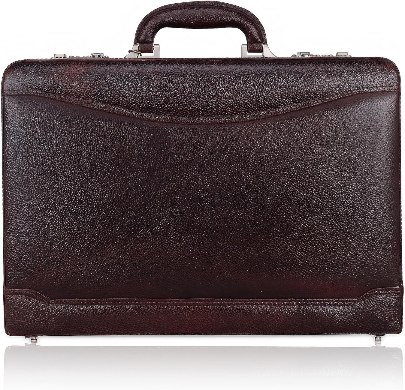 Full Grain Leather Briefcase Attache Case For Unisex Size L18 * W5 * H12 Inches Expandable