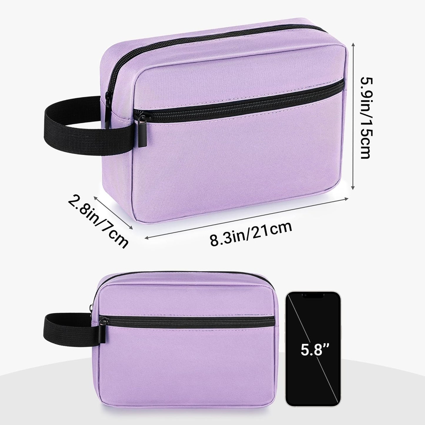 Elviros Travel Toiletry Bag for Women and Men,Lightweight Makeup Bag Hanging Dopp Kit with Shaving Compartment Cosmetic Organizer Small Tool Bag Travel Essentials,Lavender Purple