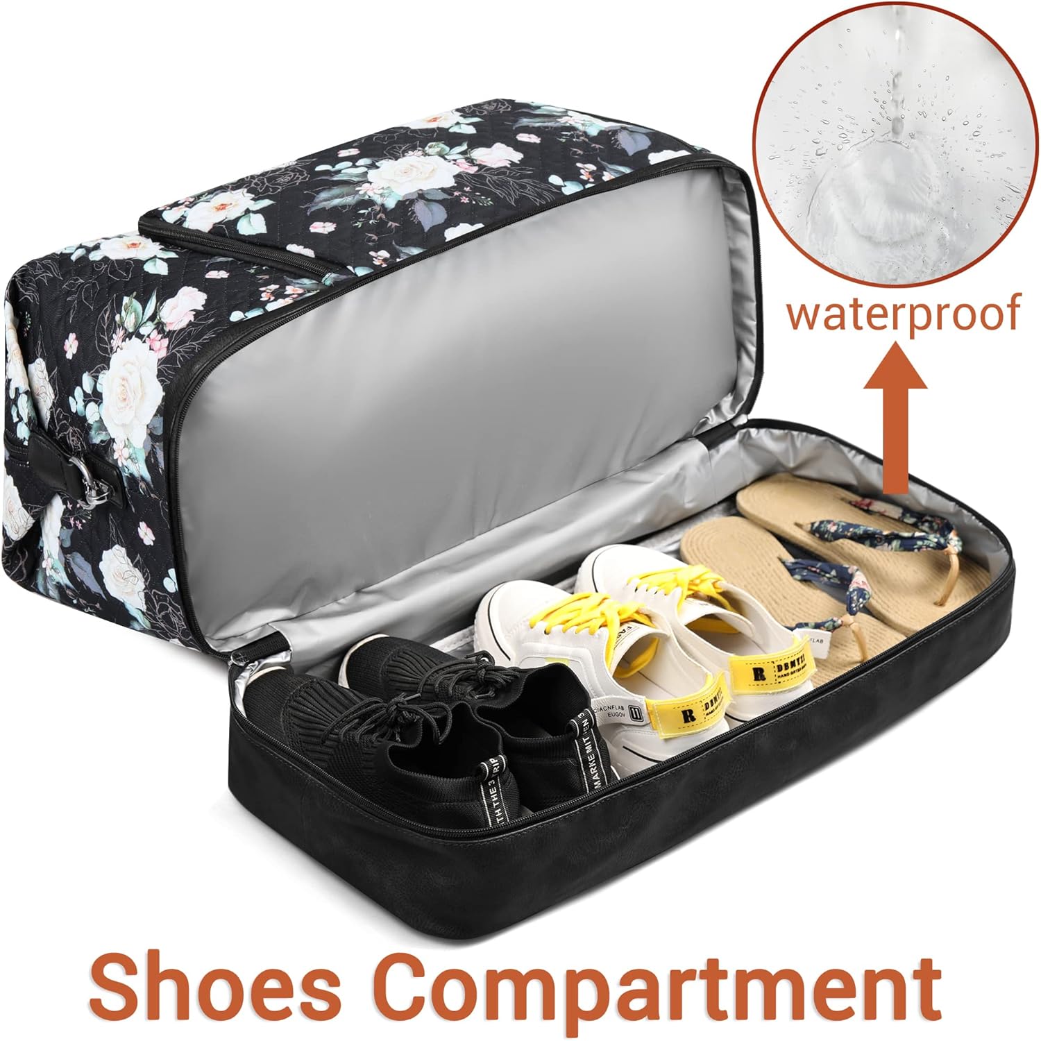 Travel Weekender Bag for Women, Overnight Bag with Shoe Compartment Oversized Travel Duffel Bag
