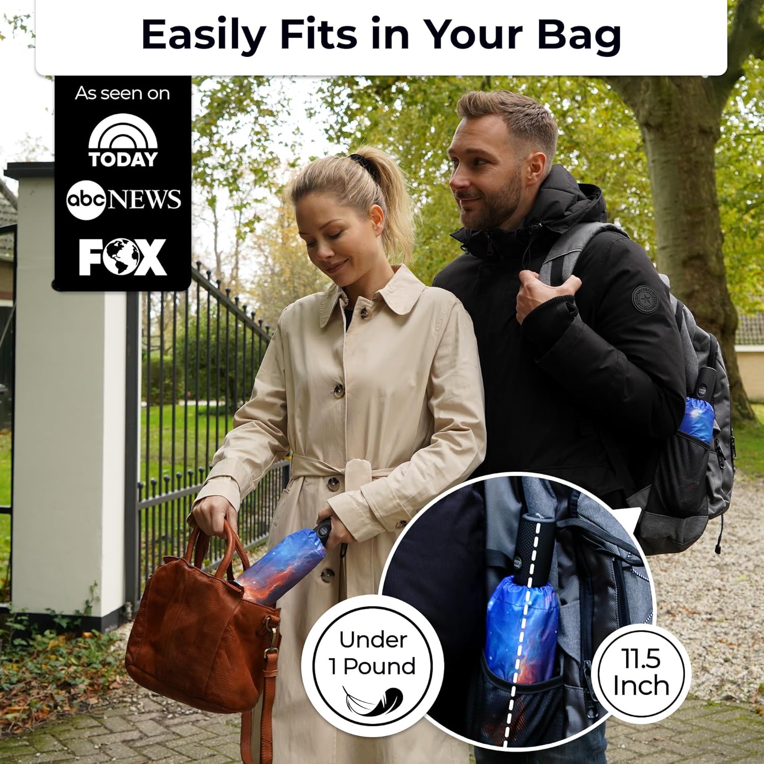 TUMELLA Strongest Windproof Travel Umbrella (Compact, Superior & Beautiful), Small Strong but Light