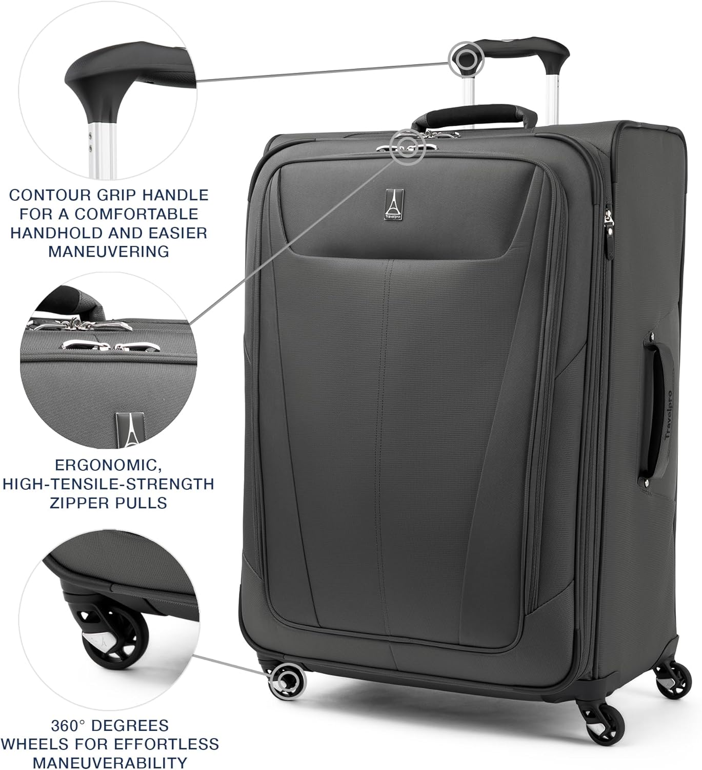 Travelpro Maxlite 5 Softside Expandable Checked Luggage with Spinner Wheels, Lightweight, 29-Inch