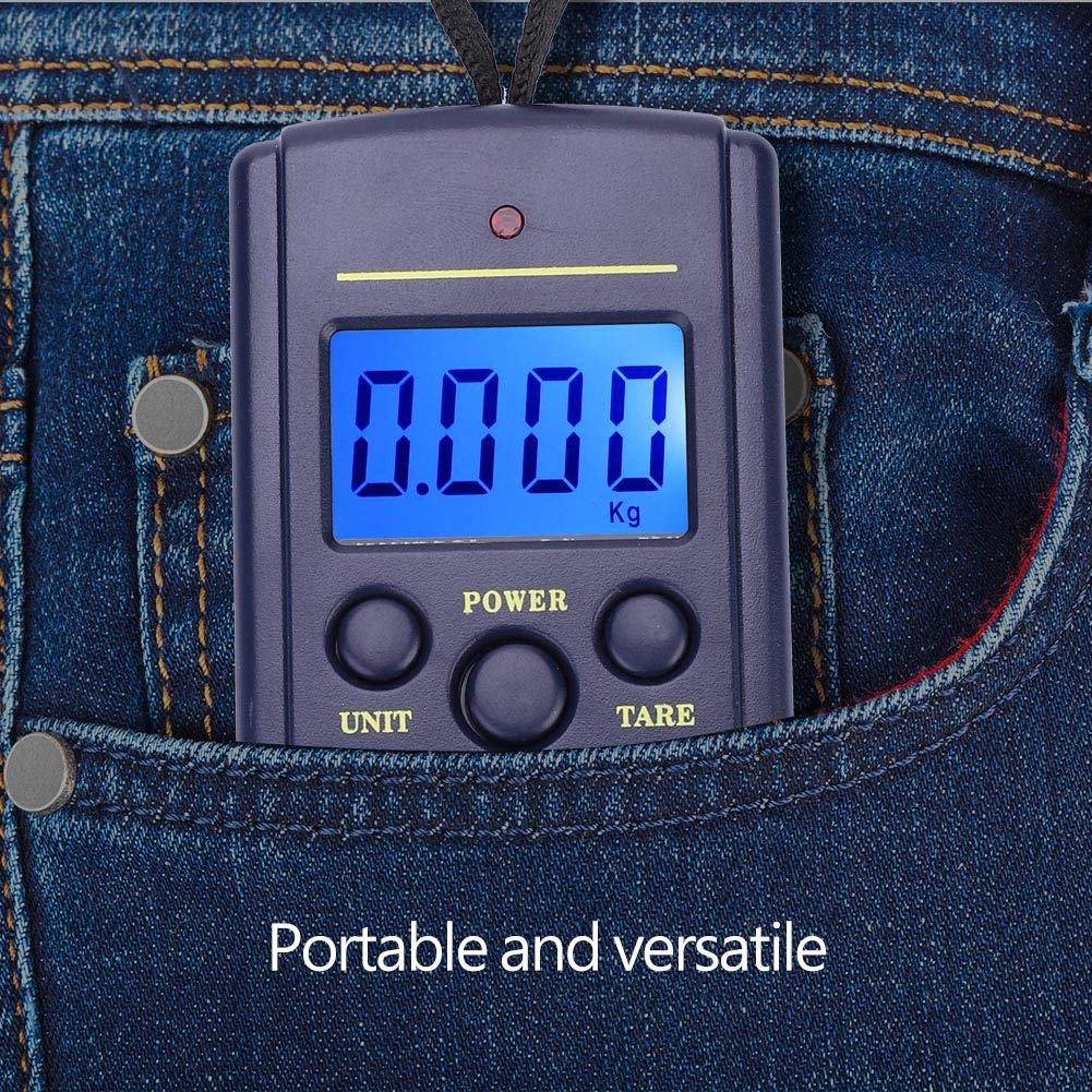 Digital Fish Scale, 88lb/40kg Luggage Scale Portable Plastic Electric Digital Hanging Scale with Hook, Fish Weighing Scales with LCD Display