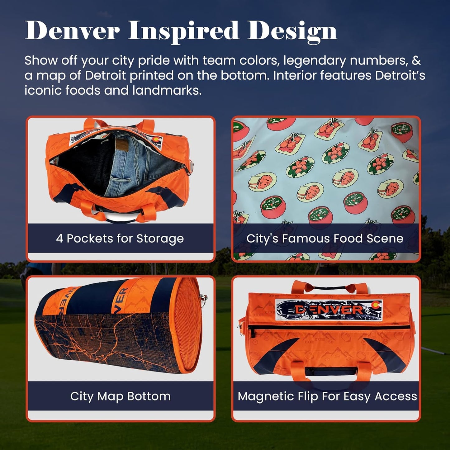Varsity Cooler Denver Travel Party Duffel & Cooler – 30 Can Leakproof Insulated Tote Bag, Waterproof Soft compartment for Tailgating, Golf, Beach, Carry-On Luggage & Outdoor Sports