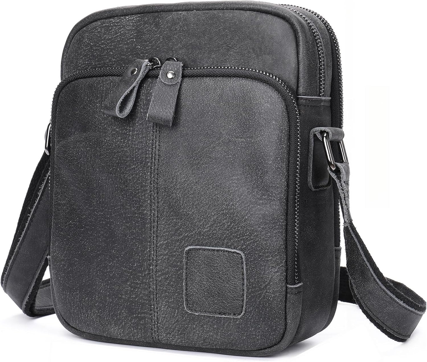 Genuine Leather Shoulder Bag for Men Crossbody Sling Bag Adjustable Small Messenger Purse Travel Work Business bag