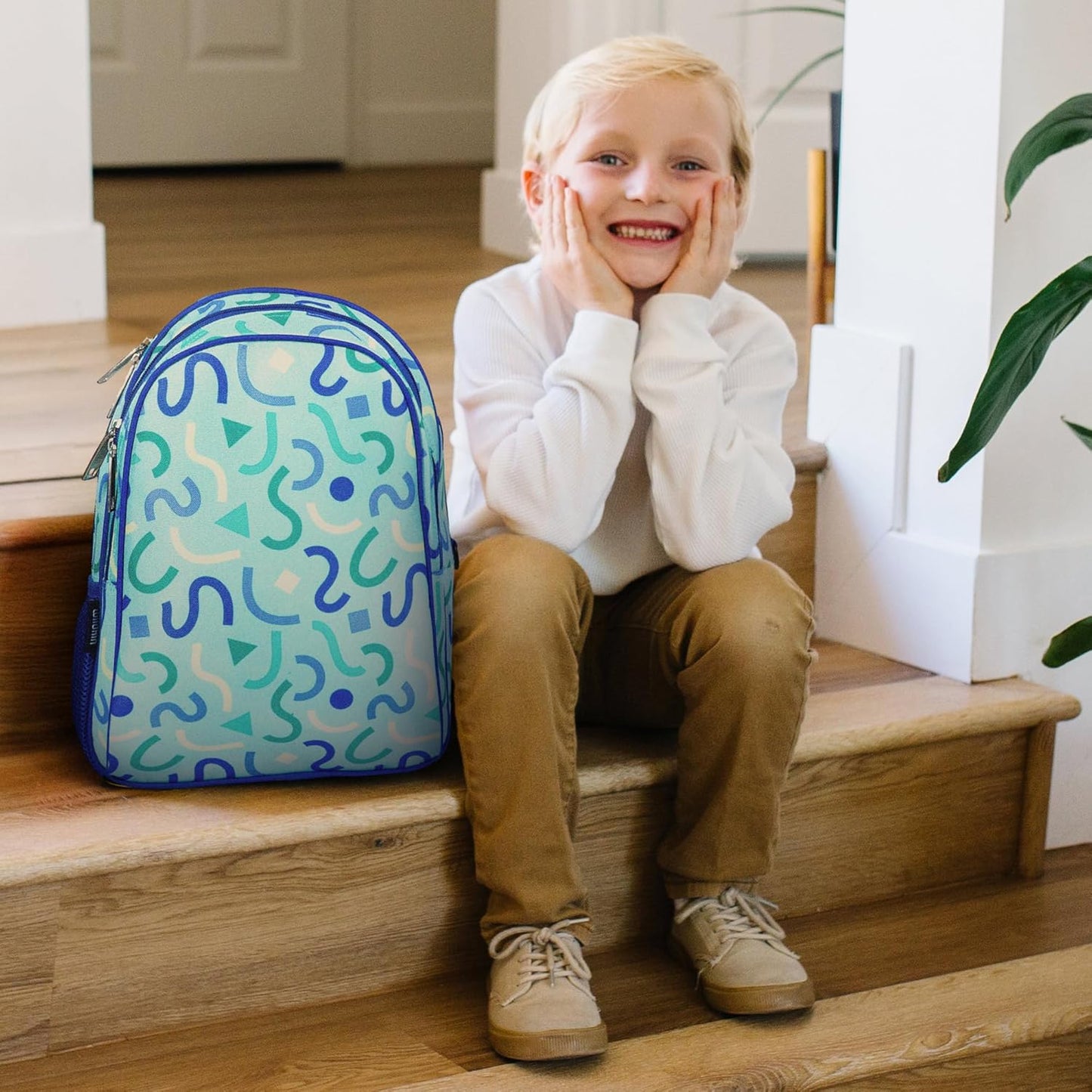 Wildkin 15-inch Kids Backpack – Durable, Padded, Adjustable for School & Travel - Confetti Blue