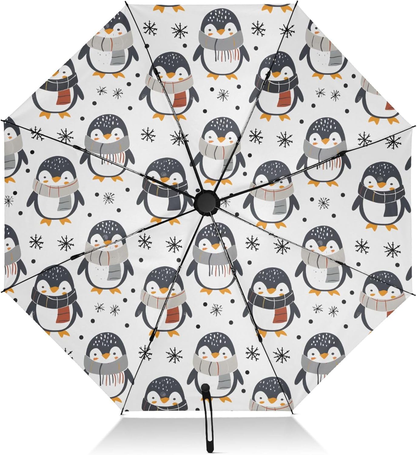 Automatic Folding Umbrella Windproof Strong, UV Protection Compact Black Gothic Moon Spider Webs and Bats Sun Rain Sun Rain Travel Umbrellas for Women Men